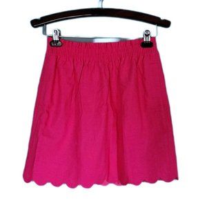 J. Crew Fuchsia Hot Pink Paper Bag Waist Barbiecore Linen/Cotton Mini Skirt